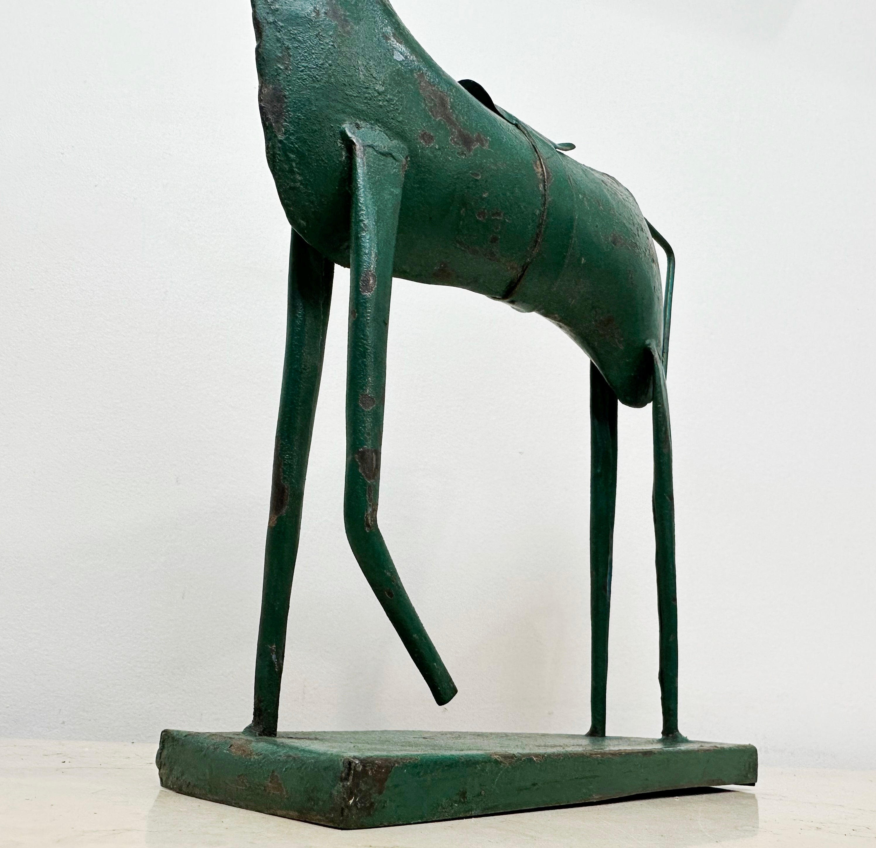 Vintage Rustic Metal Green Horse Decor | eXibit collection
