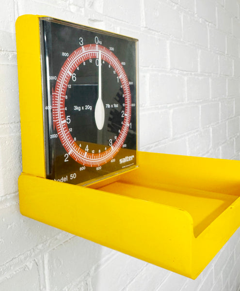 Vintage Salter Shop Yellow Plastic Wall Scale | eXibit collection