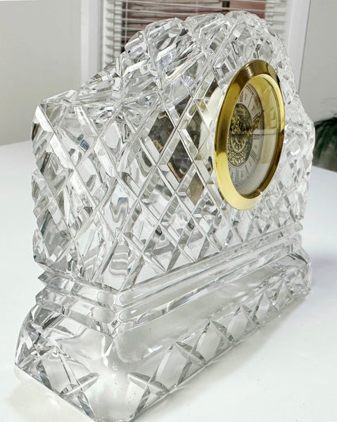 Vintage West German Diamond Crystal Mercedes Desk Clock | eXibit collection