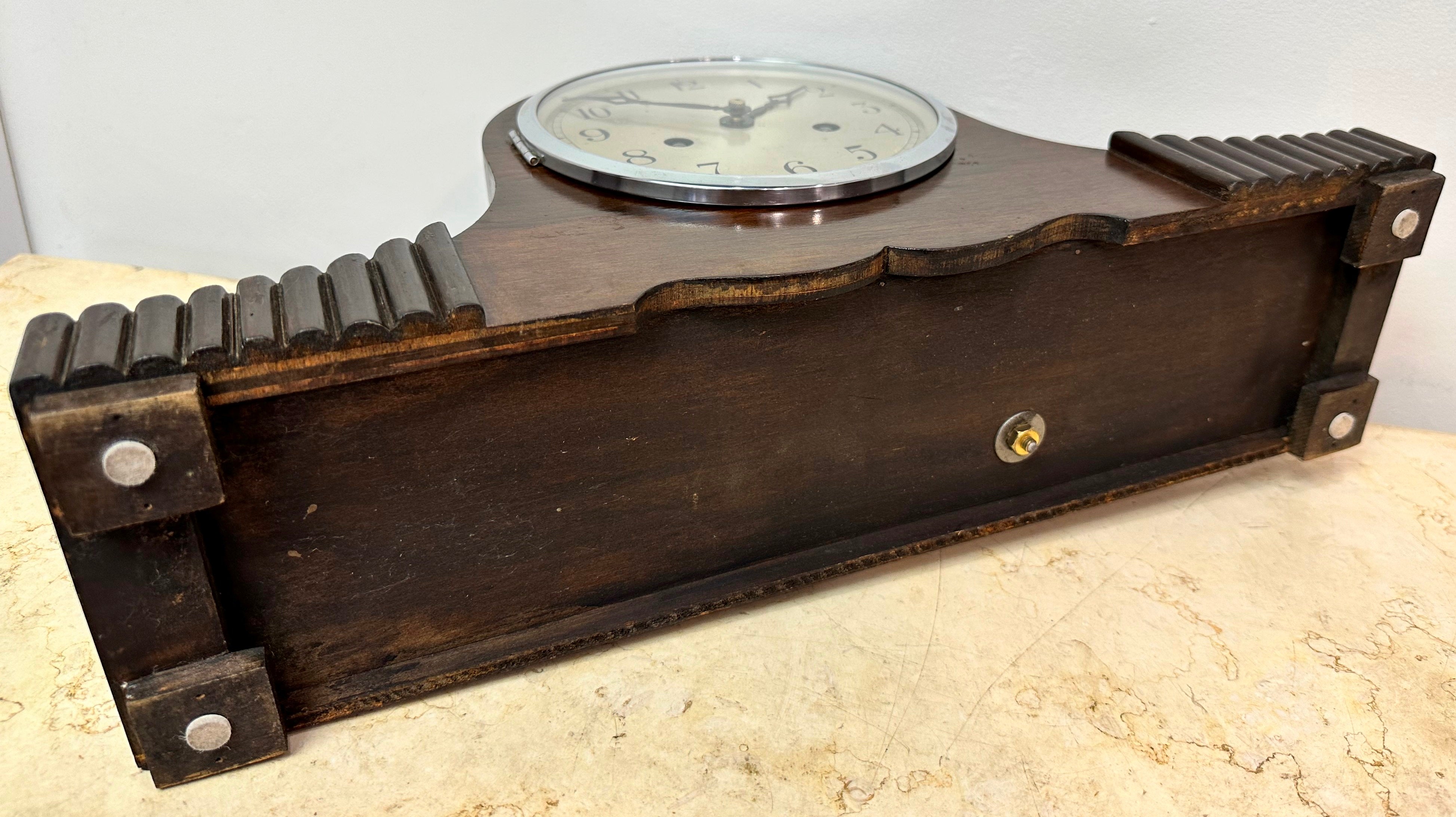 Vintage Napoleon Style Hammer on Coil Chime Mantel Clock | eXibit collection