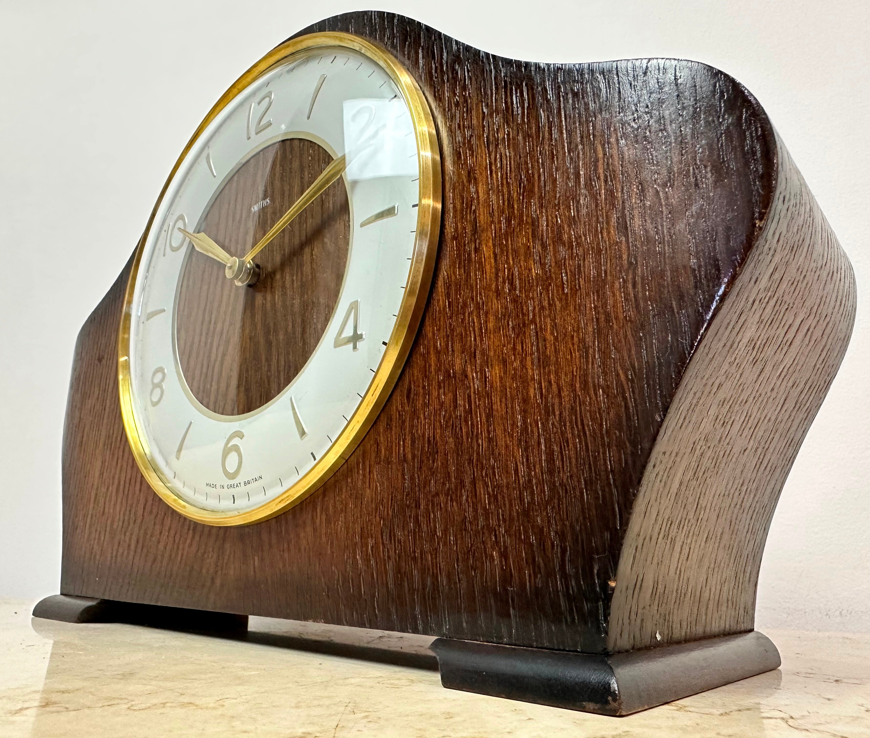 Vintage Smiths Art Deco Hammer on Coil Chime Mantel Clock | eXibit collection