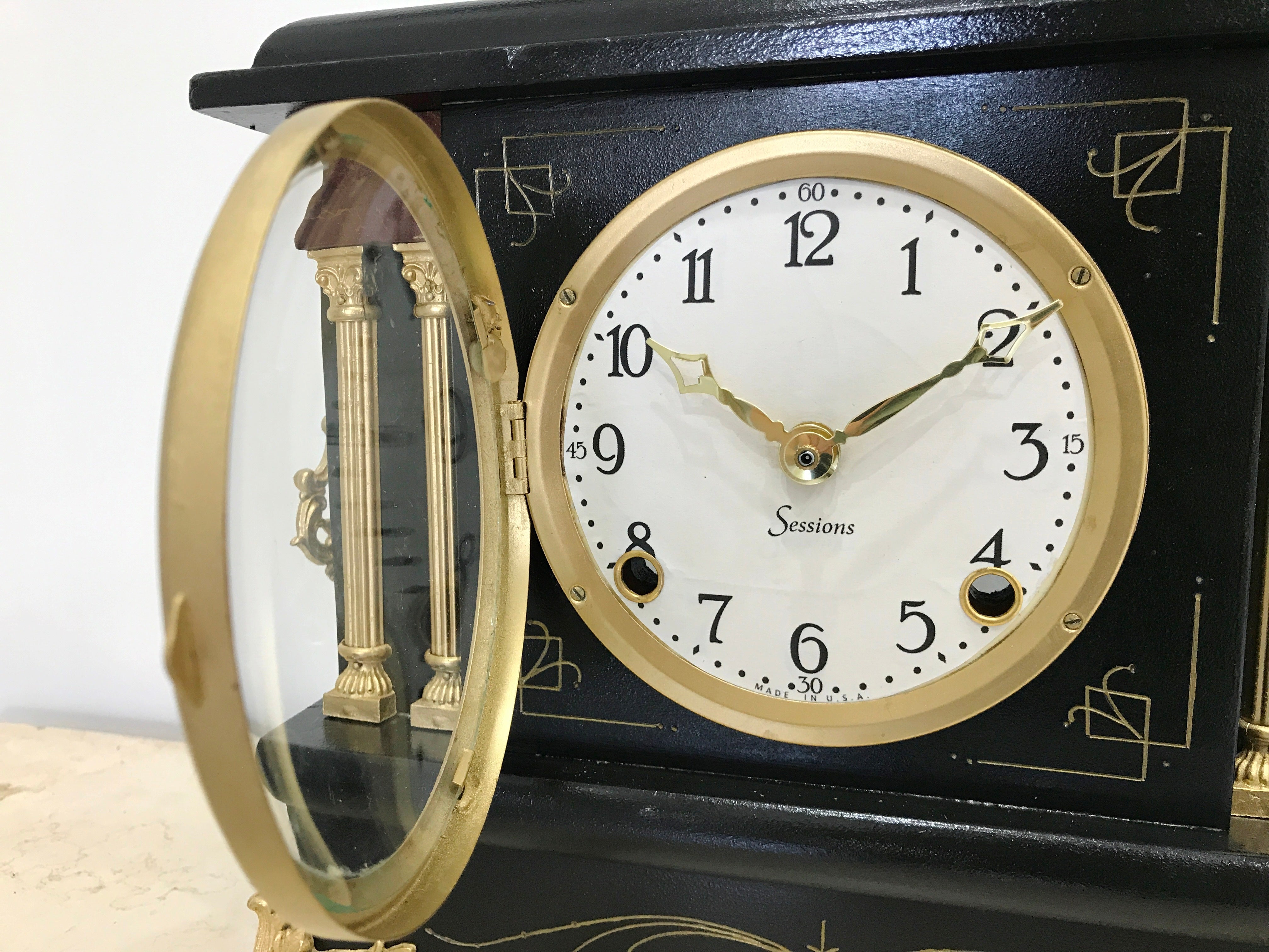 Antique Sessions Quartz Battery Mantel Clock  | eXibit collection