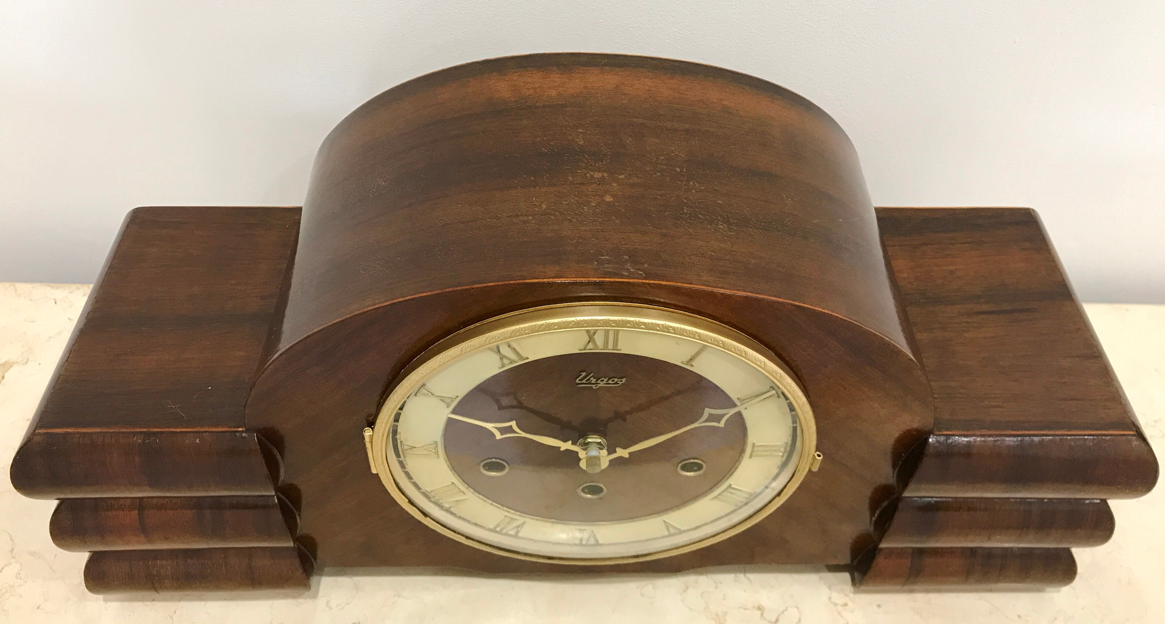 Original Vintage URGOS Battery Mantel Clock | eXibit collection