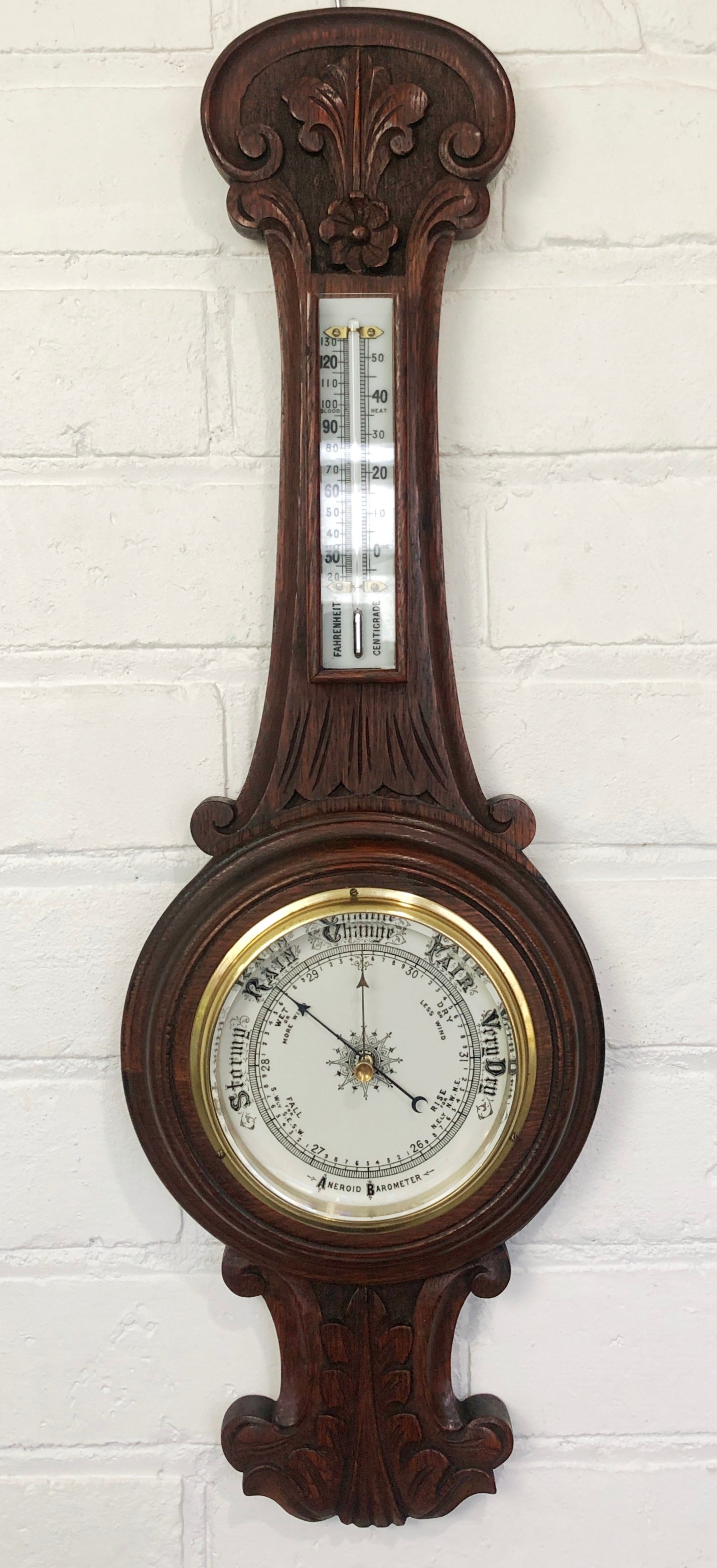 Original Vintage Wall Barometer & Thermometer | eXibit collection