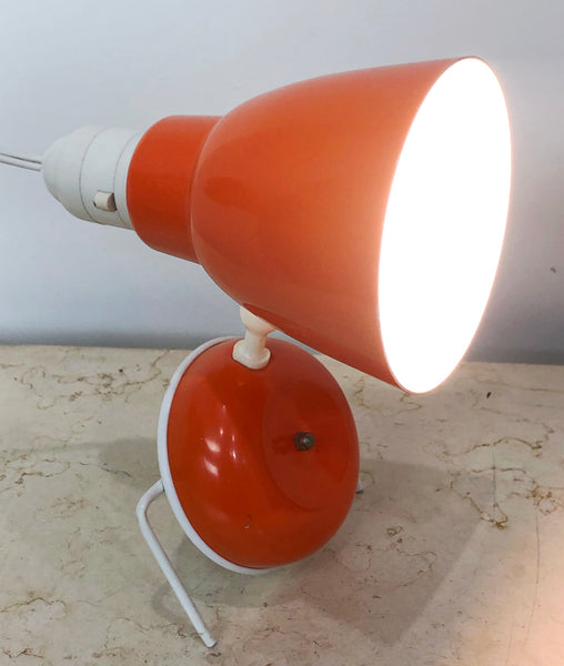 Vintage ORANGE Retro Bedside Clamp on Lamp | eXibit collection
