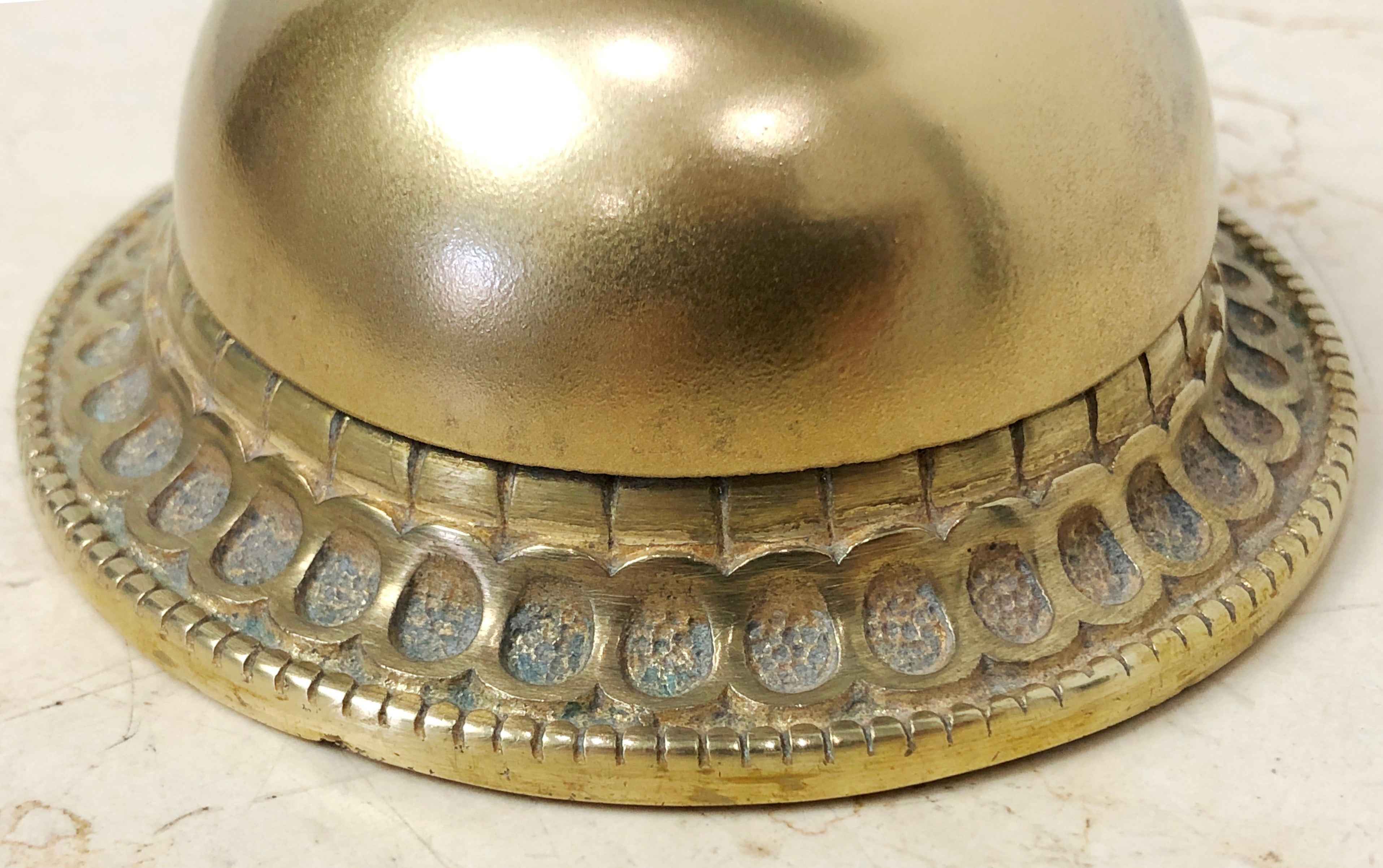 Antique WILSONS Brass Shop Counter Desk Service Bell | eXibit collection