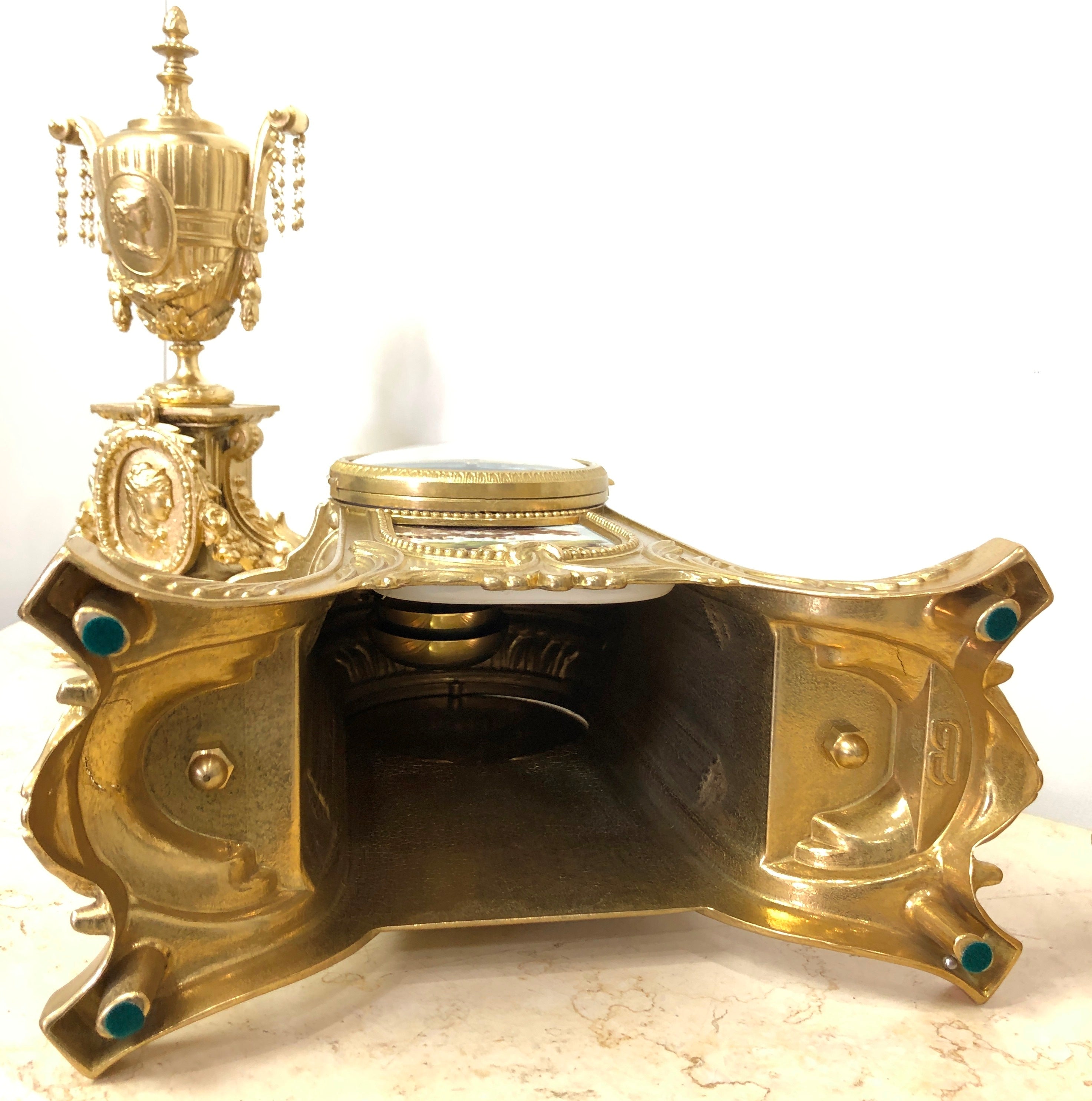 Vintage Franz Hermle Imperial Garniture BIM BAM Chime Mantel Clock Set | eXibit collection