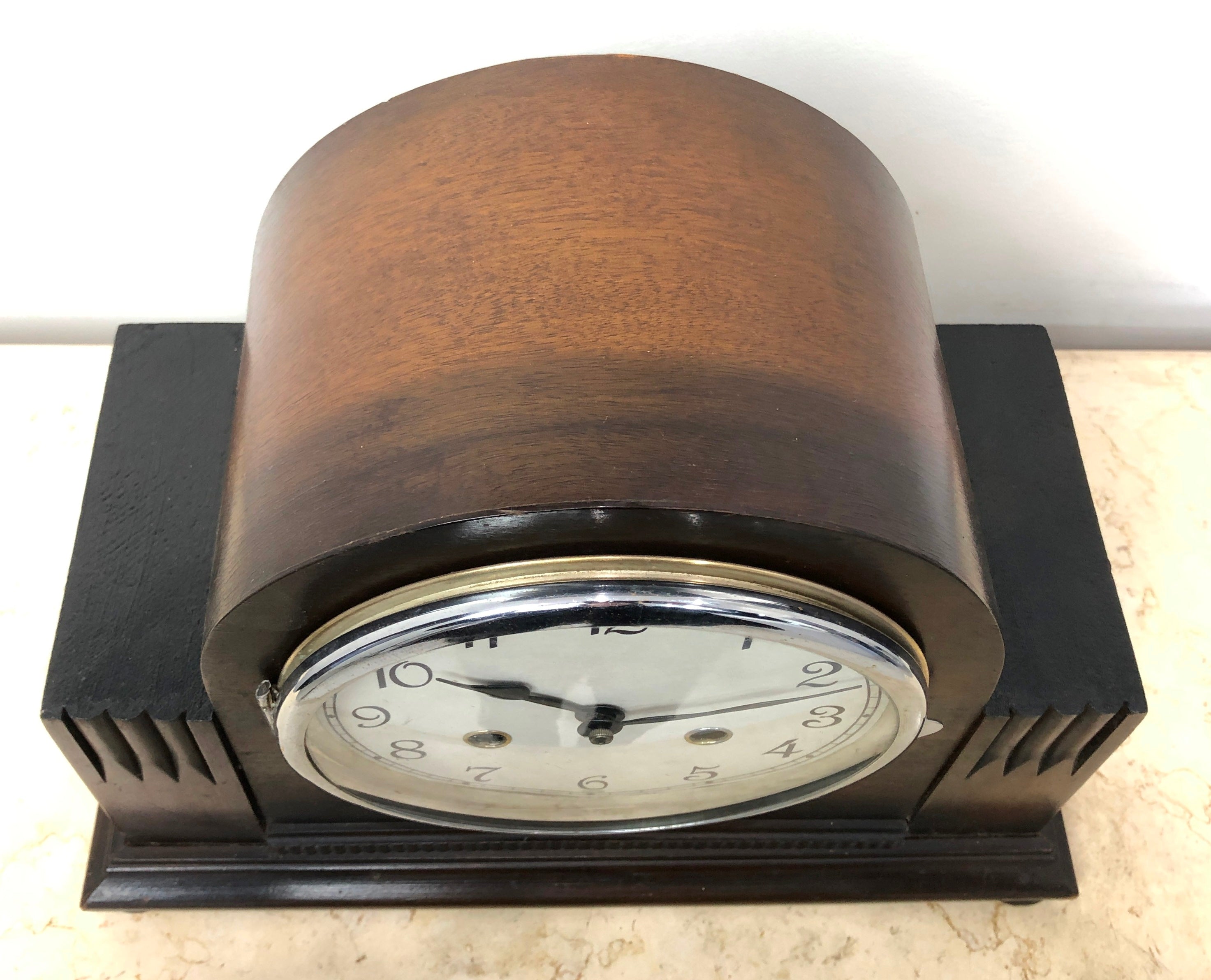 Vintage ART DECO Foreign Hammer on Coil Chime Mantel Clock | eXibit collection