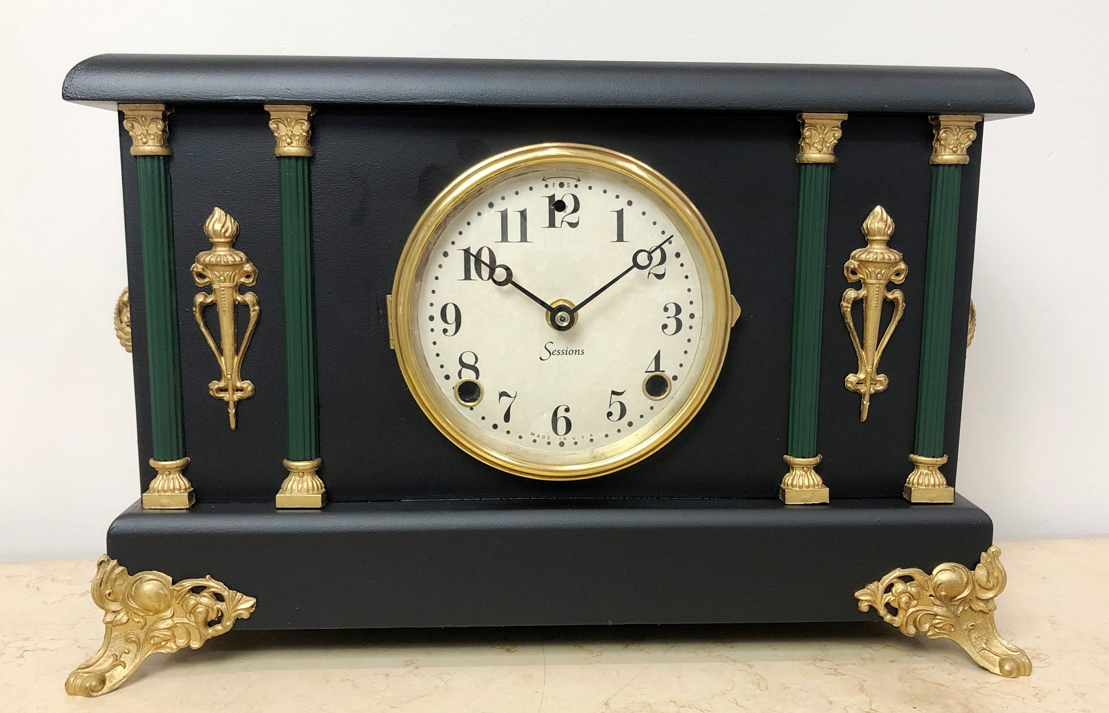 Antique Sessions Battery Mantel Clock | eXibit collection