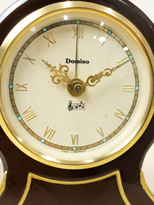 Vintage DOMINO Alarm Musical Melody Mantel Desk Clock | eXibit collection