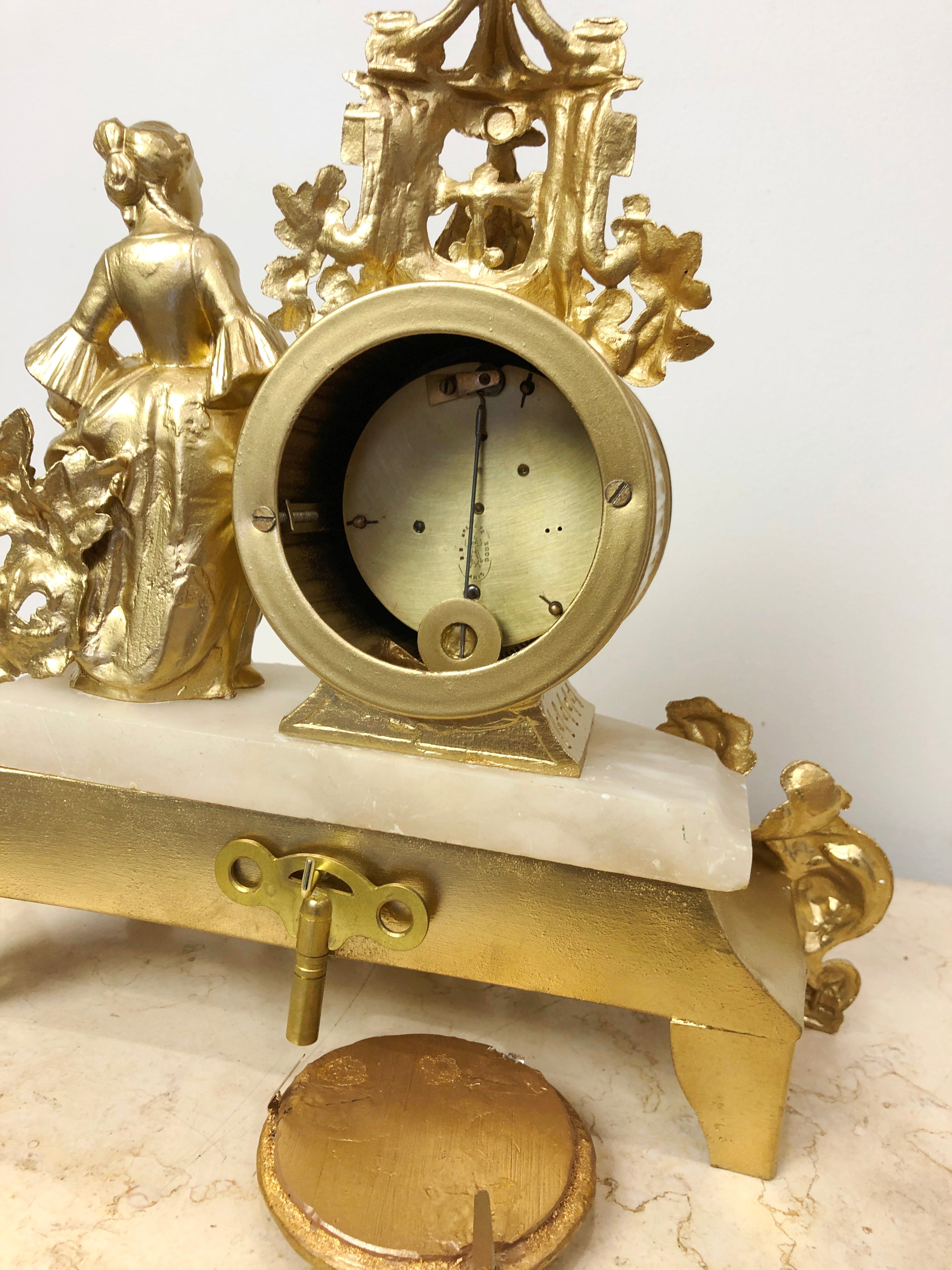 Antique Original Ormolu Spelter French Pendulum Clock | eXibit collection