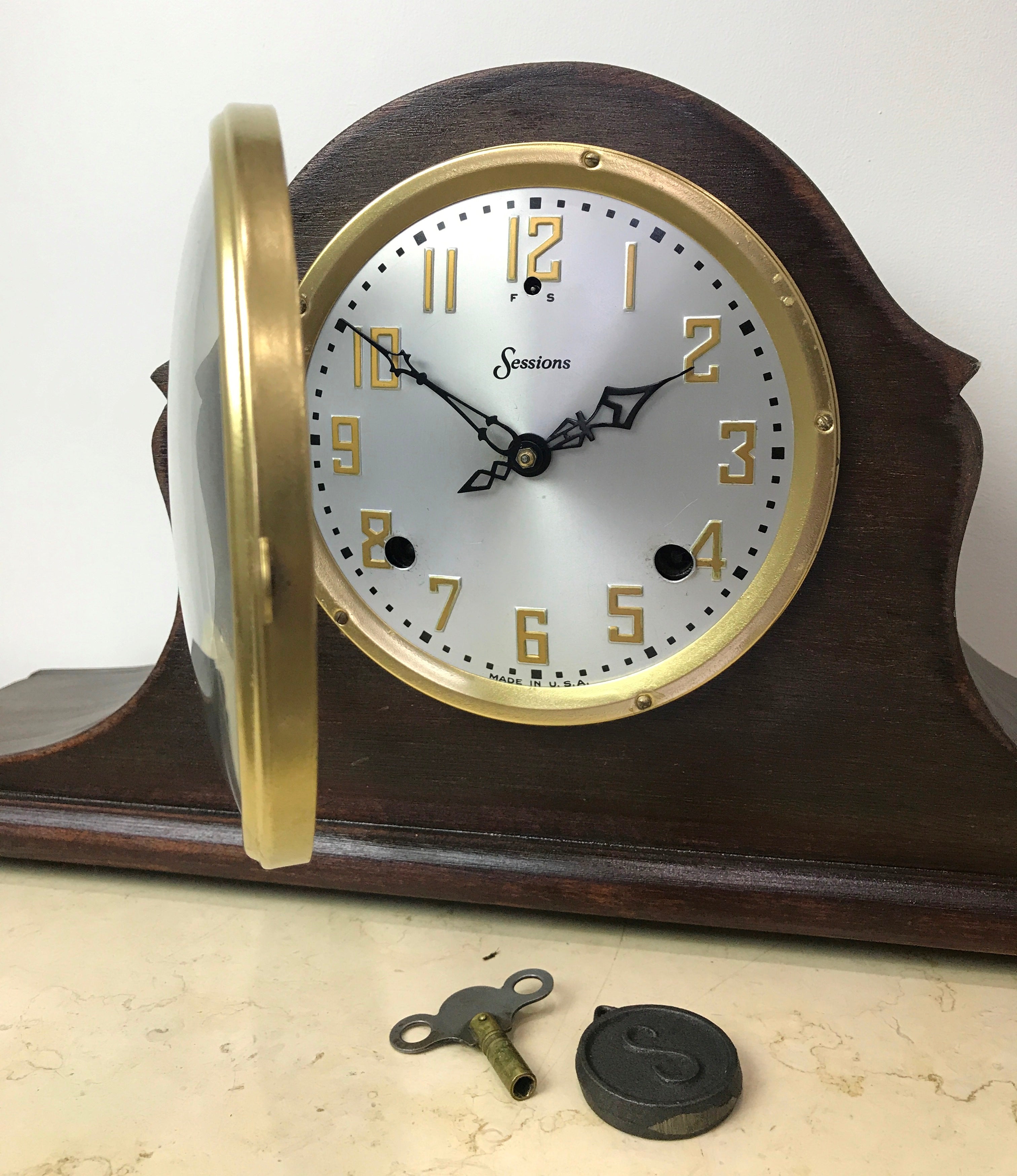Vintage SESSIONS Bim Bam Chime Mantel Clock #1754 - eXibit collection