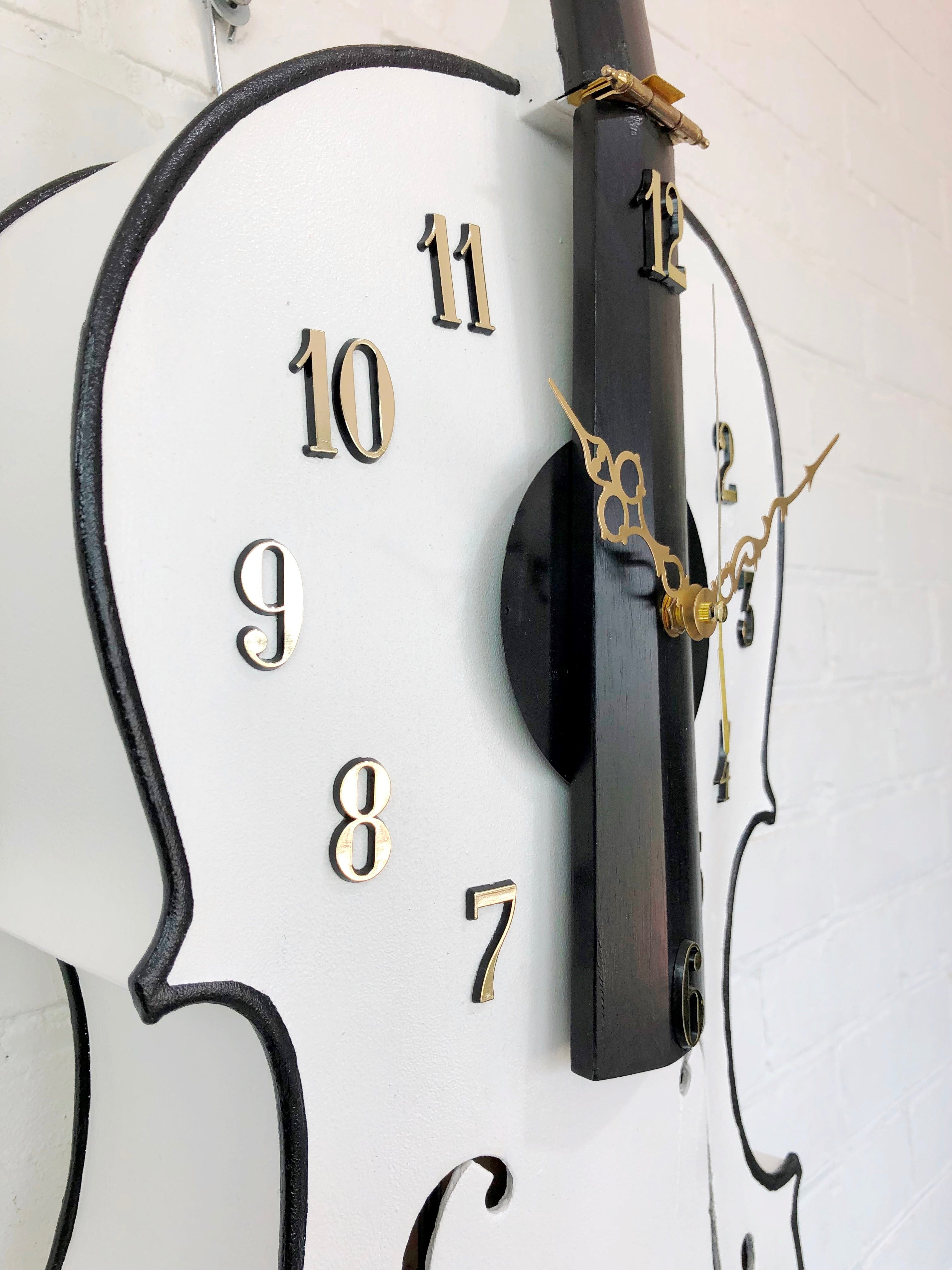 Original 4x String Wooden CELLO Wall Clock | eXibit collection