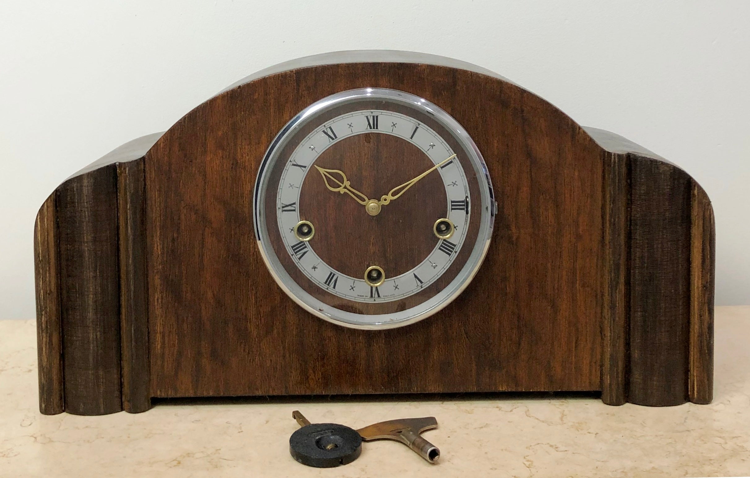Vintage Westminster Chime Hammer on Rods England Mantel Clock - eXibit collection