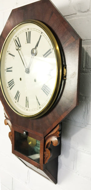Antique Waterbury Hammer on Coil Chime Pendulum Wall Clock | eXibit collection