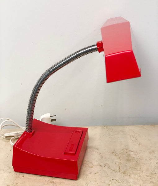 Vintage NORAX Retro RED Bakelite Gooseneck Desk Lamp | eXibit collection