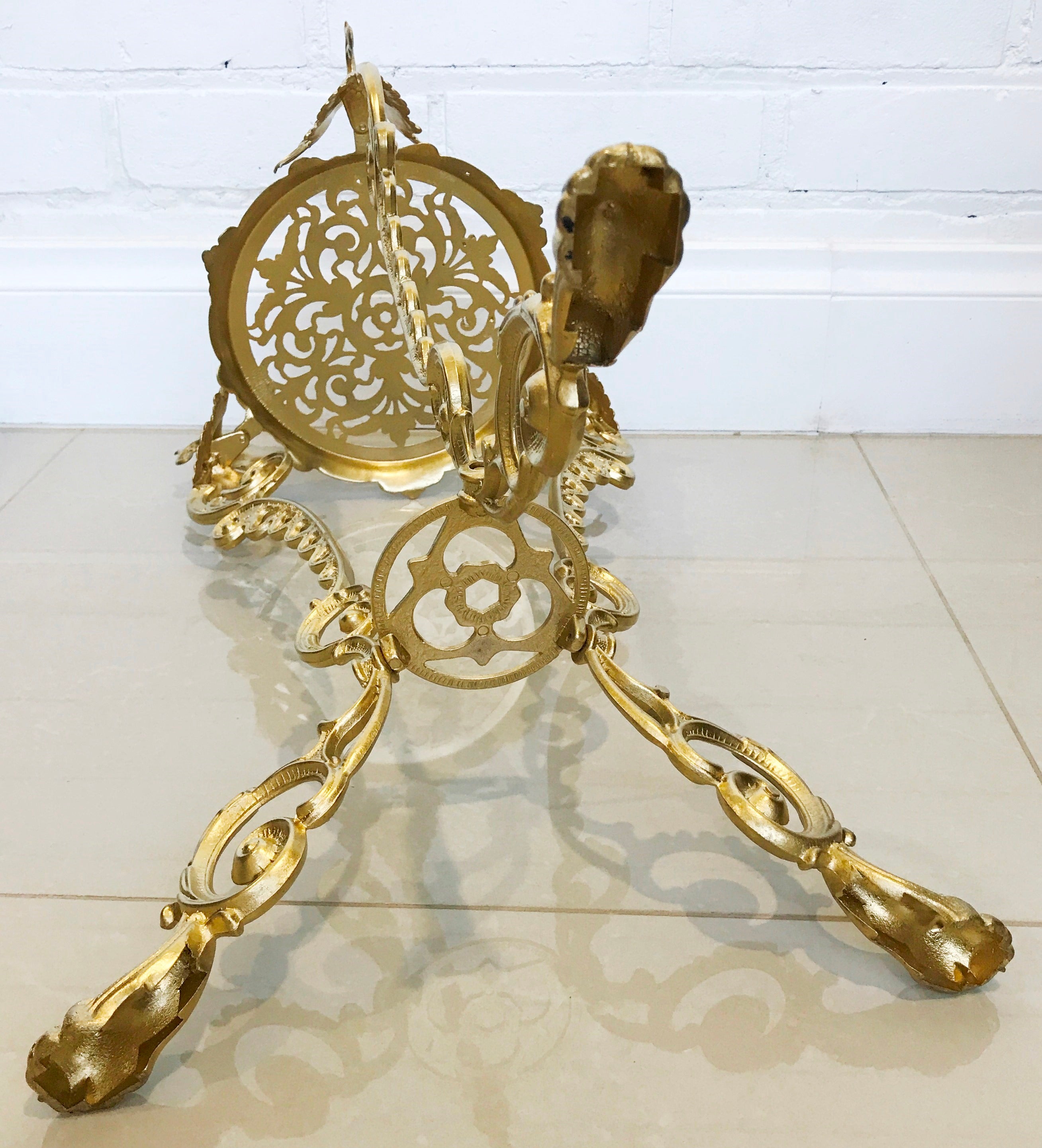 Antique Jardiniere Ornate Brass Plant Stand Table | eXibit collection