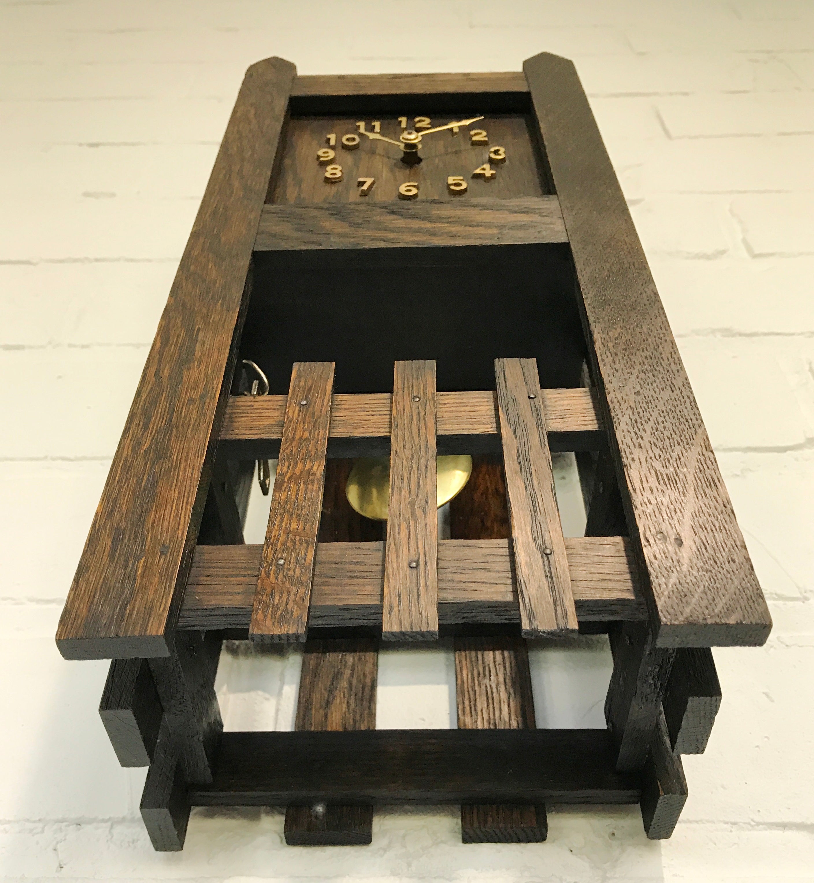Antique SESSIONS Gothic Oak Wall Clock | eXibit collection
