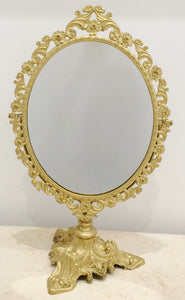Vintage Original Brass Vanity Dressing Mirror | eXibit collection