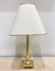 Pedestal Column Style White & Gold Table Lamp | eXibit collection