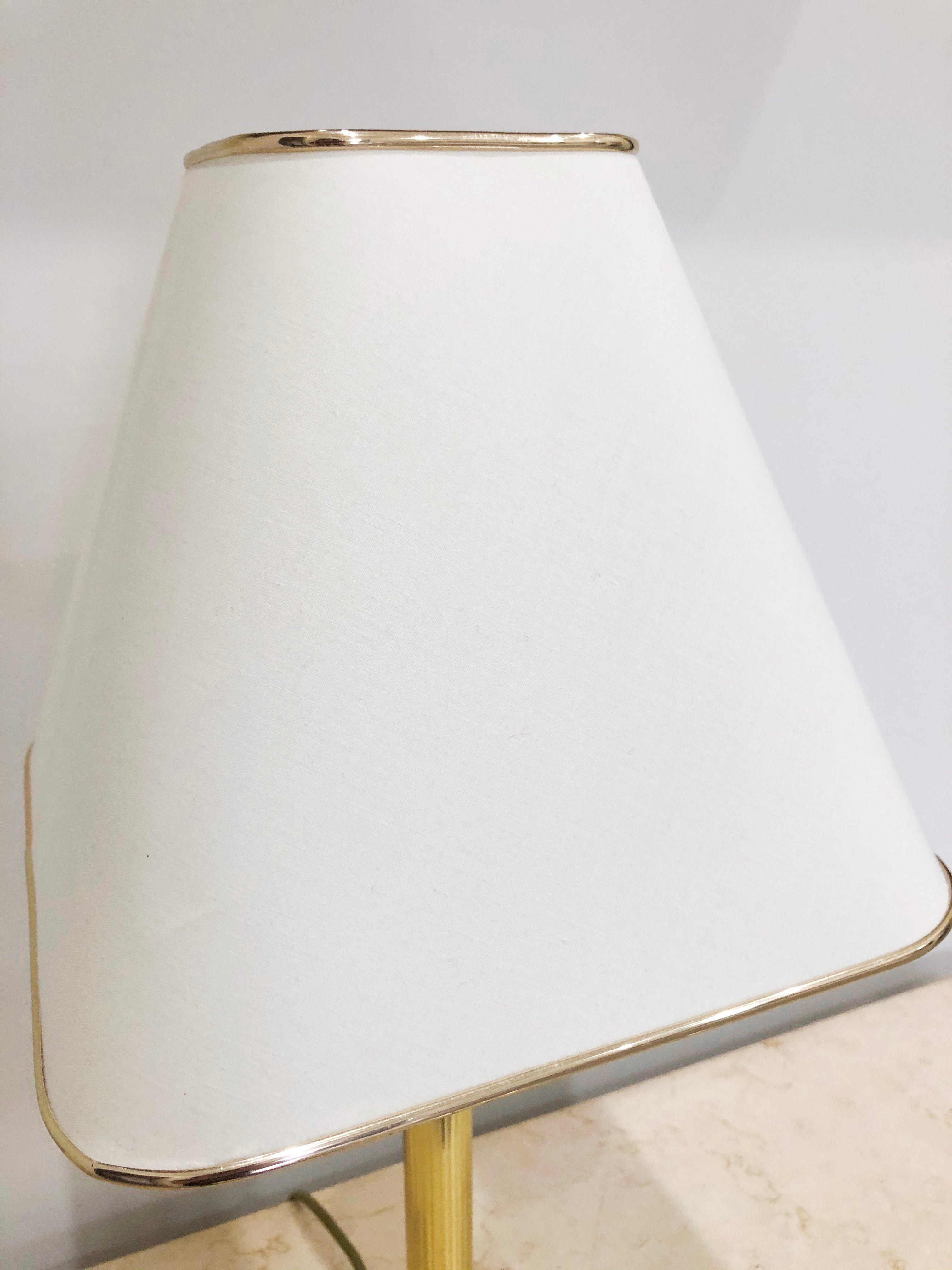 Pedestal Column Style White & Gold Table Lamp | eXibit collection