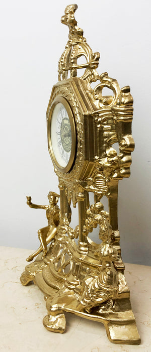 Vintage Original Brass GERMAN Mantel Clock | eXibit collection