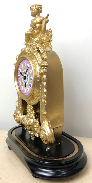 Antique Figural Spelter Brevete Mantel Clock | eXibit collection