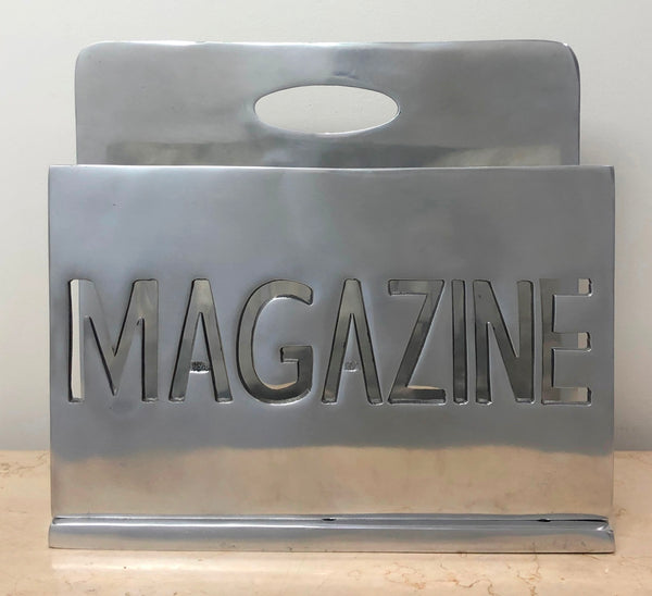 Silver Metal Magazine Rack | eXibit collection