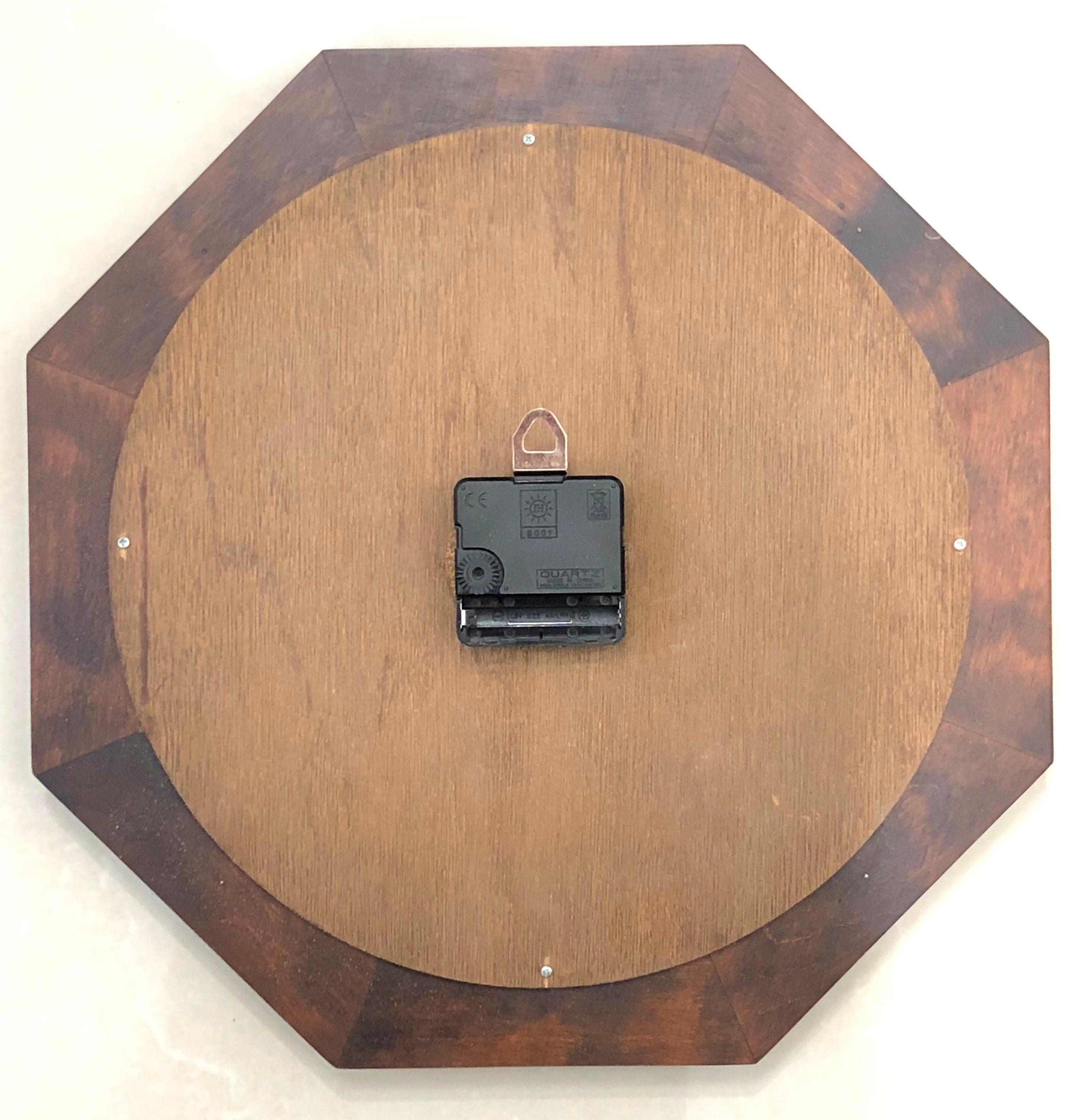 Vintage URGOS Octagon Wood Grained Battery Wall Clock | eXibit collection