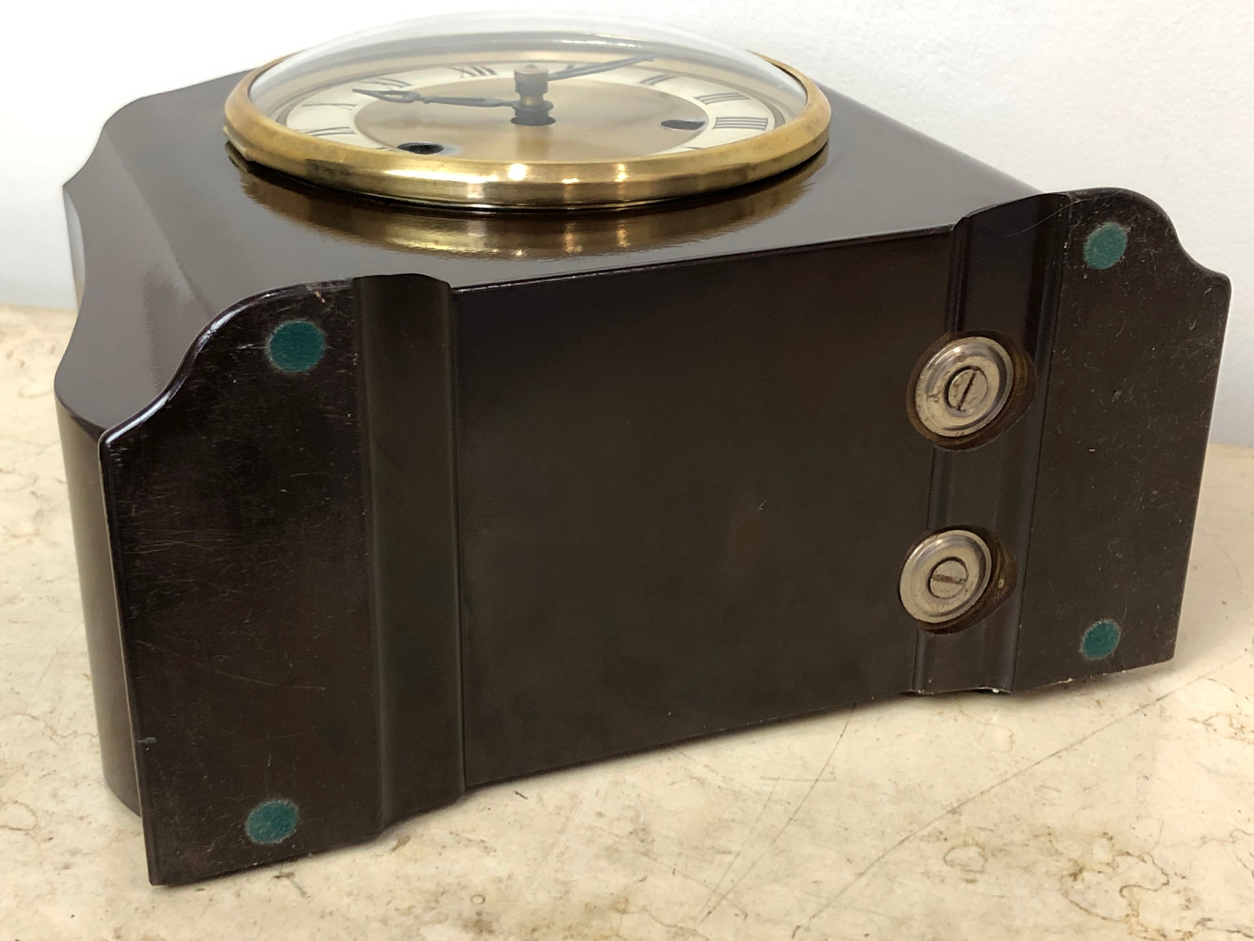 Vintage Smiths Enfield Bim Bam Chime Pendulum Mantel Clock | eXibit collection