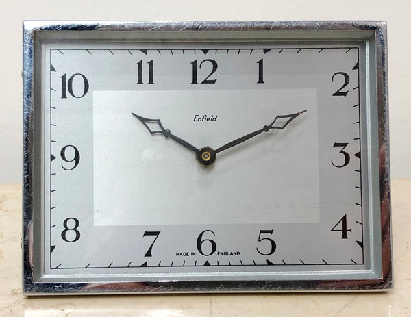 Original Enfield England Mini Silver Desk Clock | eXibit collection
