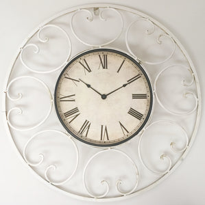 Vintage Shabby Chic White Battery Wall Clock | eXibit collection