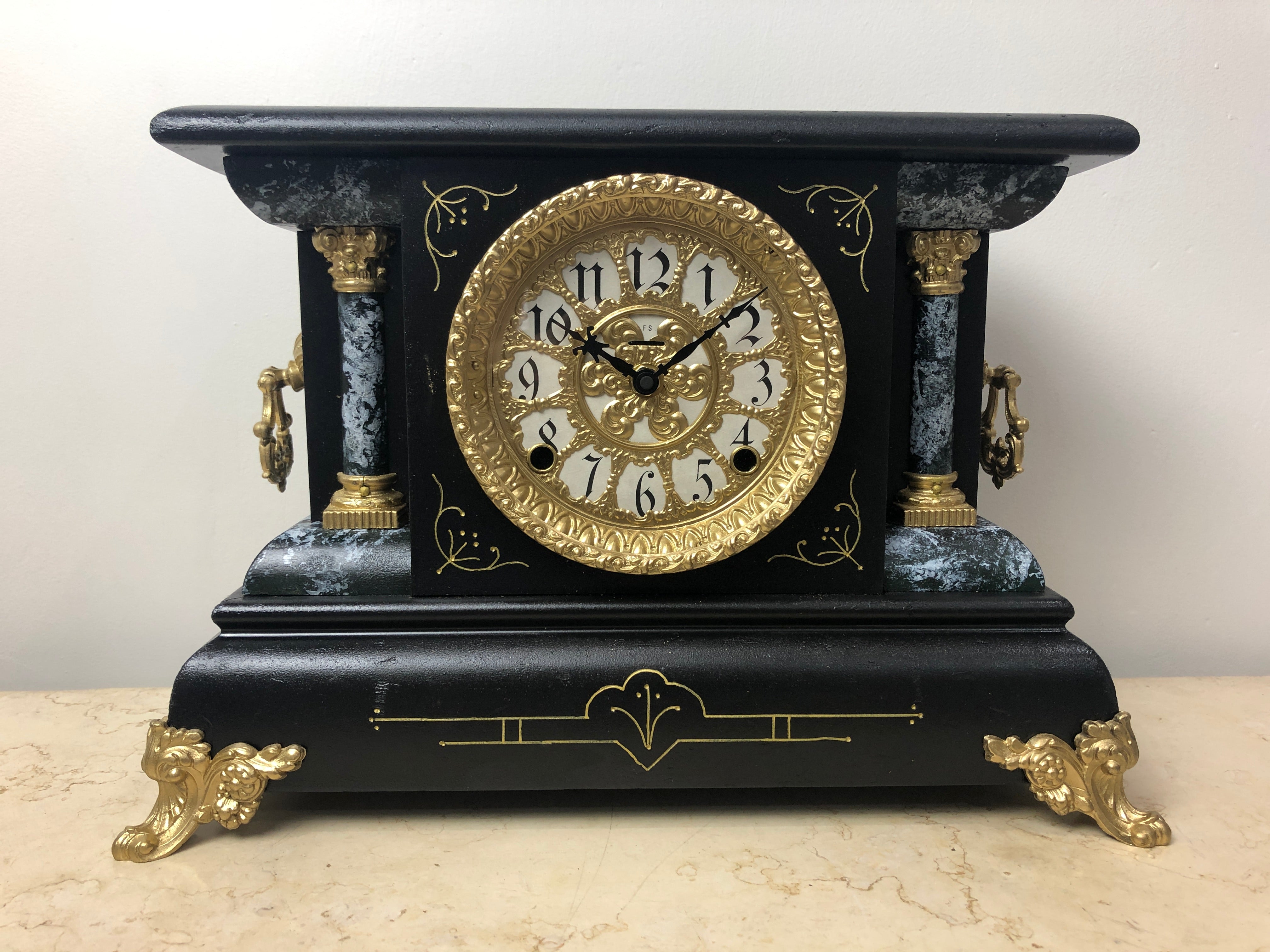  Antique GILBERT Quartz Battery Mantel Clock | eXibit collection