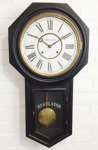 Antique HUGE Ansonia Regulator Wall Clock | eXibit collection