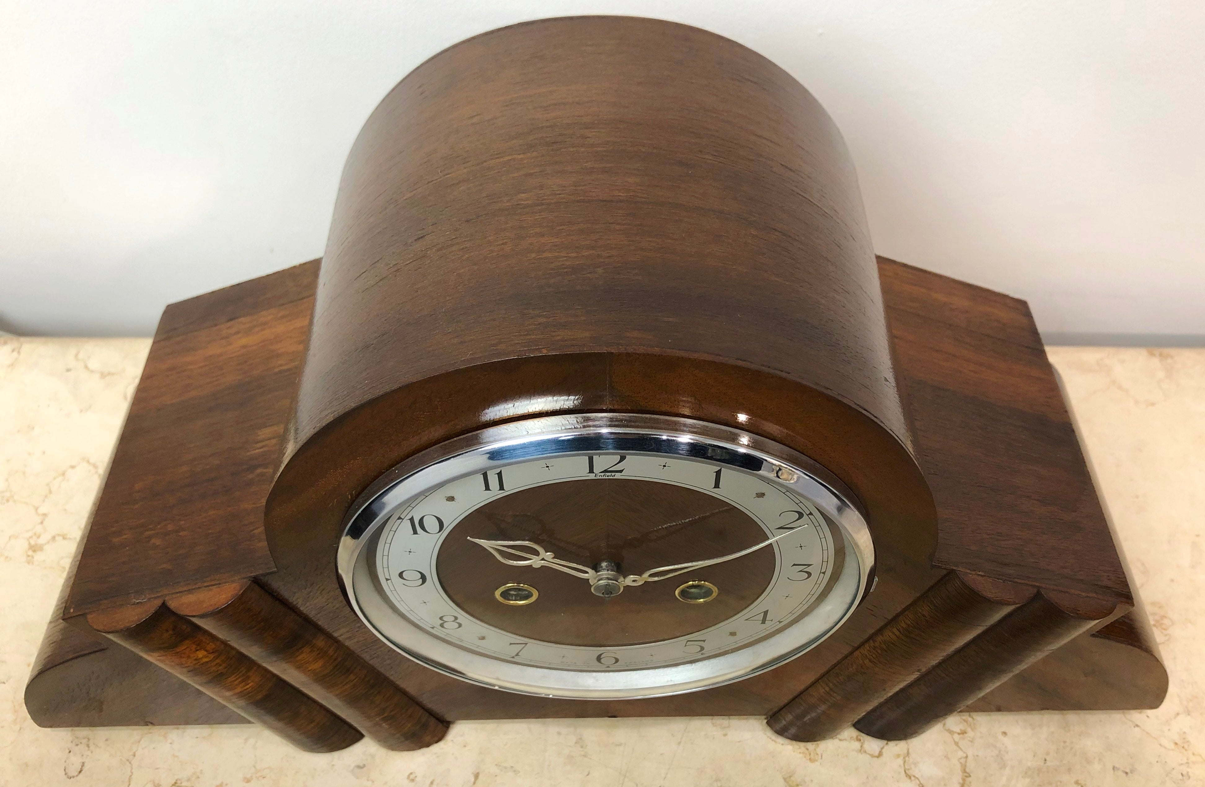 Vintage Enfield Hammer on Coil Chime Mantel Clock | eXibit collection