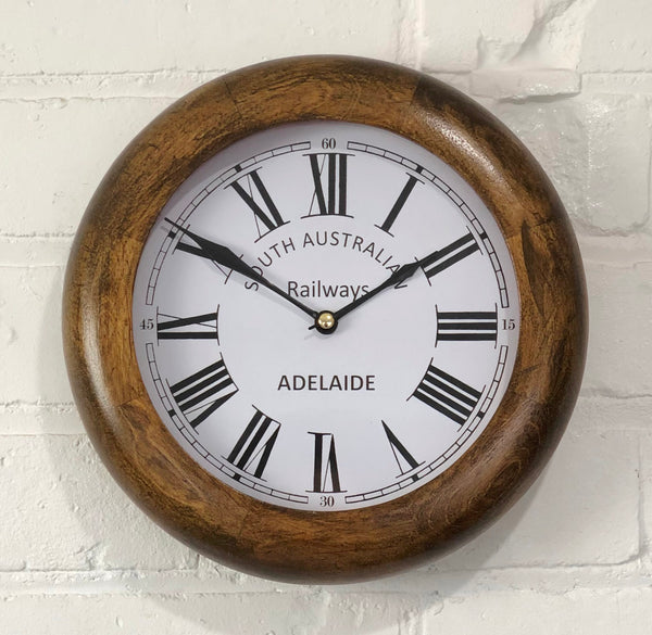 Vintage Style Adelaide Railway Station Battery Wall Clock | eXibit collection
