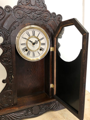 Antique Ansonia Cottage Quartz Battery Mantel Clock  | eXibit collection