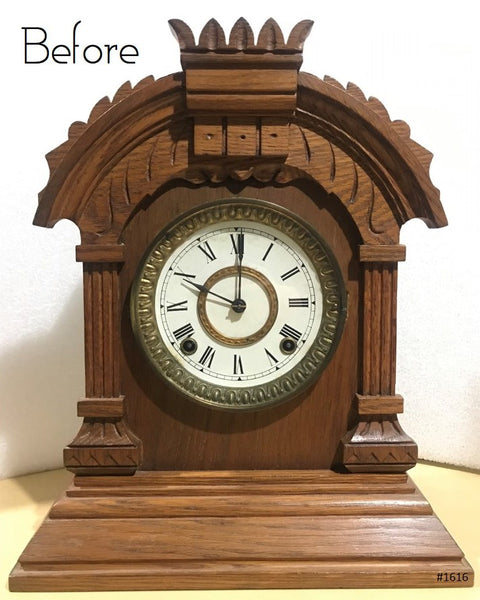 Antique Ansonia Quartz Battery Mantel Clock  | eXibit collection