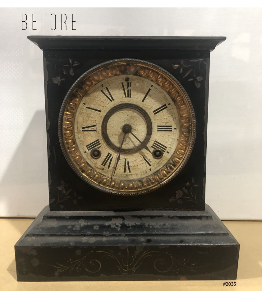Antique ANSONIA U.S.A Cast Iron Mantel Clock | eXibit collection